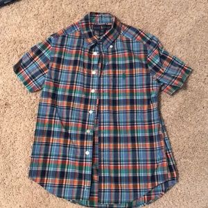 Boys size 8 Polo Plaid button down S/S shirt
